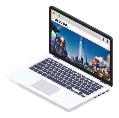 Laptop running a game in the browser